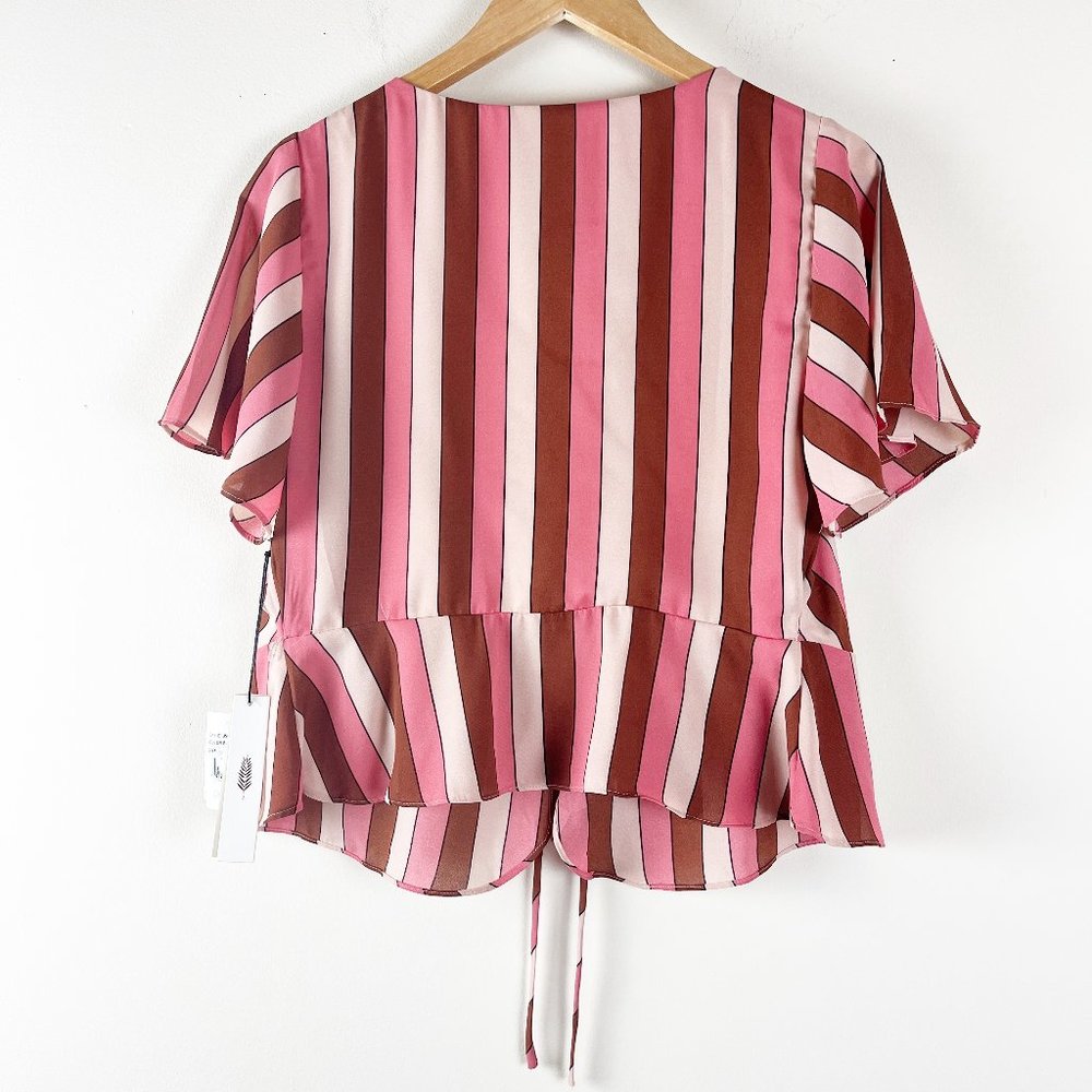2/$30 NWT June & Hudson Striped Wrap Top Medium - Picture 3 of 6
